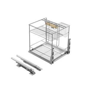 Cesta de Almacenamiento Multifuncional Rectangular de Acero Inoxidable Unihopper para Gabinete de Cocina, Diseño Moderno - Product Image 2