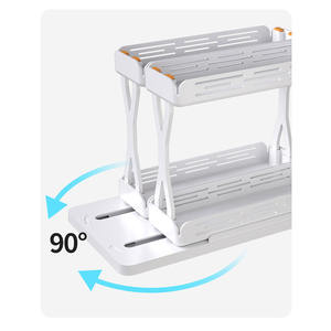 Estante Organizador de Doble Capa para Cocina y Hogar, Estante Extraíble de Plástico para Especias - Product Image 3