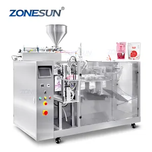 ZONESUN ZS-AFS03 voll automatische Kolbenpumpen paste Doypack vorgefertigte Beutel-Füll versiegelung maschine