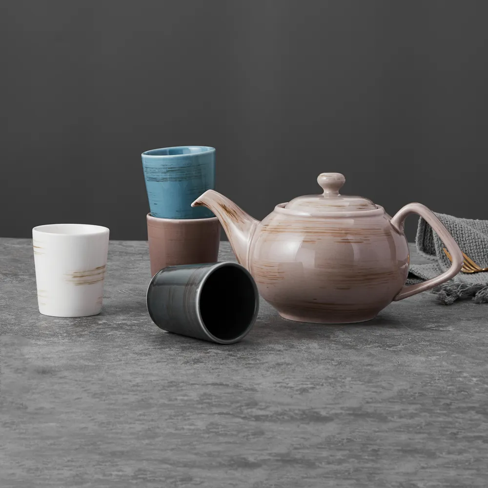 Pito Triều Châu sứ sản xuất bán buôn số lượng lớn men thiết kế chén gốm đặt Ấm trà Nhật Bản Phong Cách sứ Tea Set