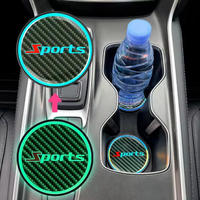 Sous-verres antidérapants lumineux pour porte-gobelets de voiture, lot de 2, avec logo personnalisé en usine