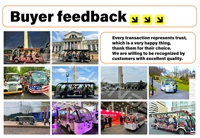 Grand bus électrique neuf à quatre roues pour le transport et le tourisme, avec éclairage LED, coque en fibre de verre, marque ZHENDA, porte à bande rouge