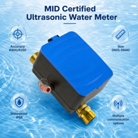 Compteur d'eau intelligent à ultrasons MID numérique 1/2, débitmètre d'eau RS485 à impulsion avec antenne externe pour appartement