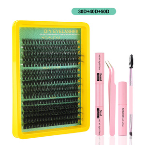 Vente chaude épais DD bouclés mélangés faux cils 10-16m Simulation unique cluster greffé cils bricolage cils - Product Image 6