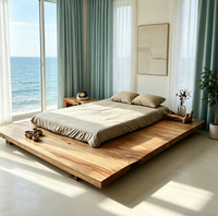 Meubles de style design pour chambre principale de villa, lit double en bois massif