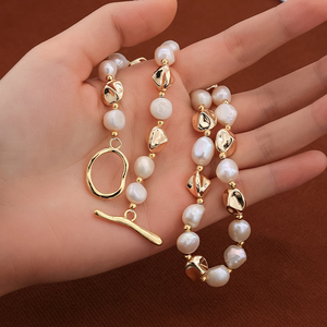 Vòng cổ ngọc trai nhà máy giá bán buôn, Vòng Cổ ngọc trai nước ngọt tự nhiên, Vòng cổ mạ vàng 14k, cho phụ nữ mặc hàng ngày - Product Image 6