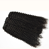 Extensions de cheveux humains 100% naturels, bouclés, noirs, vierges, en lots