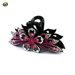 أزياء المرأة الفاخرة الحلي الشعر بلينغ حجر الراين زهرة أجوف الزهور مشبك القرش للشعر - Product Image 3