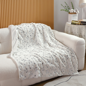 FY nuevo grueso lentejuelas bordado estrella hijo cereza leche terciopelo franela cubierta manta fábrica al por mayor manta para invierno - Product Image 4