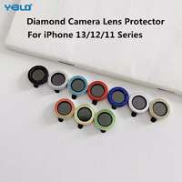Yongpoly pelindung lensa kamera 3d, pelindung lensa kamera kaca Tempered Anti guncangan Ring kamera untuk Iphone 15