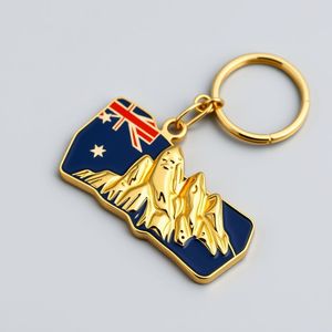 2025 diseño personalizado en forma de Australia con bandera Aleación de Zinc Keytag Australia turista recuerdo llavero llaveros llavero - Product Image 3