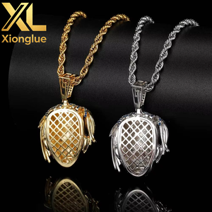 Punk Unisex American <b>Rapper</b> Singer XXXTentacion Head Pendant Copper Alloy Natural Zircon <b>Chain</b> Necklace Gold Iced Hip Hop - Product Image 3