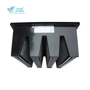 High Efficient 99.99% Plastic Frame V Bank Combined Hepa Air Filters H14