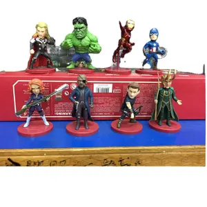 8 buah/set mainan figur aksi PVC kapten Amerika Thor wanita badut alliance league DC komik stitch aksi boneka grosir