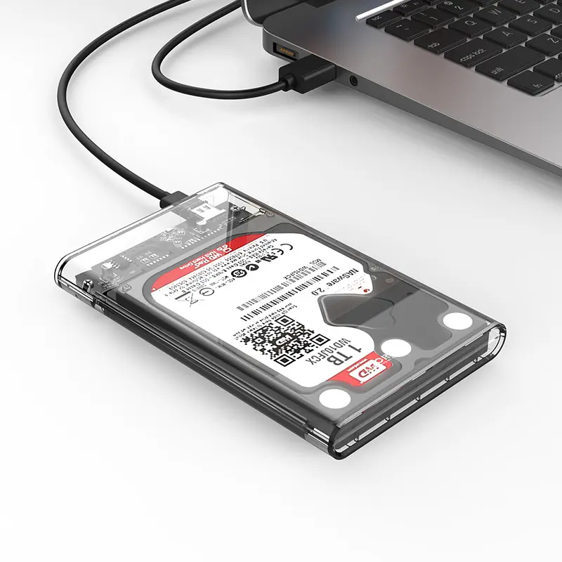Hard Disk Drive Case Box 2.5" Type-C USB3.1 Transparent 5Gbps UASP Protocol SATA SSD 4TB HDD External Enclosure