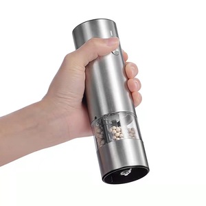 Electric Salt And <b>Pepper</b> <b>Grinder</b> Rechargeable Automatic Cylinder Shape With Transparent Container For Kitchen Use - Product Image 1