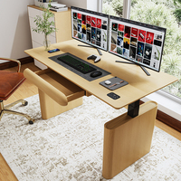 Bureau debout à double moteur en bois massif, avec panneau de commande de bureau, ergonomie, hauteur réglable, table électrique avec tiroir, vente chaude