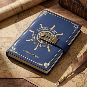 Journal secret à cadenas nautique, bleu marine, cuir de qualité supérieure, confidentialité, mot de passe secret, carnet avec cadenas à combinaison - Product Image 5