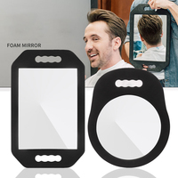 Wholesale Large Hand Rectangular Foam Cushion Barber Mirror with Handle Back Wall Mount Shockproof Foam Makeup Mirror for Salon