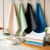 Serviettes de cuisine en coton 100% uni, gaufrées, 35*35cm, réutilisables, absorbantes, disponibles en plusieurs couleurs, livraison rapide