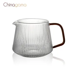 Chinagama tazza da caffè e tè bottiglia di vetro borosilicato trasparente 600ml caffettiera versare sopra la caffettiera