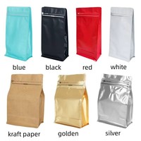 Sacs d'emballage en aluminium mat rouge imprimés sur mesure, fond plat, 1 kg, avec valve et fermeture éclair, pour café, thé, poudre