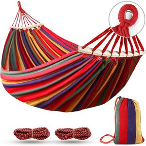 Two Person Canvas <b>Hammock</b> Bed Folding Double Hanging Swing Portable Outdoor Camping <b>Hammock</b> - Product Image 2