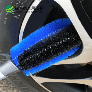 Friend Car Washing Supplies <b>Round</b> Head Wheel <b>Brush</b> 30*7cm PP Yarn Long Handle Tire Cleaning Tool - Product Image 1
