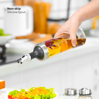 Verre transparent mesuré sans goutte d'huile d'olive et de vineagr distributeur d'infusion bouteille récipient d'huile de cuisson avec infuseur