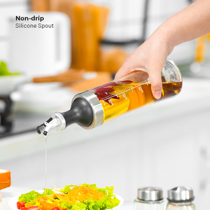 स्पष्ट ग्लास कोई ड्रिप जैतून का तेल और विनेगर एसेंसर के साथ खाना पकाने का तेल कंटेनर - Product Image 5