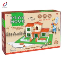 Jouets créatifs Chengji, bricolage, villa de jardin, connexion en argile, petites briques de construction, jouets de construction, construire une vraie maison, mini briques en ciment, jouet de bricolage