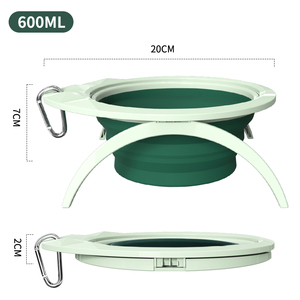 Bol pliable en silicone et ABS en forme de feuille, facile à transporter, avec support, pour chien, pour voyage, bol pliable pour animaux de compagnie - Product Image 2