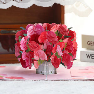 Carte de vœux pop-up 3D fleur bouquet mère en papier, avec note, estampage doré et DIY pour femmes - Offre spéciale - Product Image 3