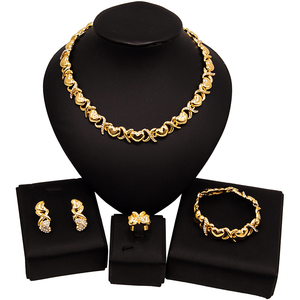 Yulaili Ultima Collezione di Gioielli 'Ti Amo <span class=keywords><strong>Xoxo</strong></span>' con Collana Abbraccio e Bacio, Modelli di Tendenza per Accessori da Matrimonio - Product Image 2