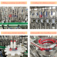 Machine de remplissage automatique à 6 têtes haute vitesse pour yaourt, jus, lait et autres boissons, avec ligne de bouchage et de production