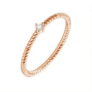 Custom Jewelry Wholesale Trendy Solitaire Design 14k Gold Vermeil Sterling <b>Silver</b> Twisted <b>Stacking</b> Timeless <b>Ring</b> for Women Gift - Product Image 3