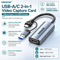 Tarjeta Capturadora de Video SAMZHE USB 3.0/Tipo-C a HDMI, Entrada 4K para PS5/NS, Cámara de Teléfono, Transmisión en Vivo de Juegos, Dispositivo de Grabación