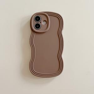 Ondulé Bumpy Téléphone étui pour <span class=keywords><strong>iphone</strong></span> 14 13 12 <span class=keywords><strong>11</strong></span> Pro Max 15 16 Solide <span class=keywords><strong>Beige</strong></span> Blanc Violet Courbe Vague Cadre Bonbons Coréen Téléphone Cas - Product Image 2