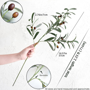 1 branche d'olivier artificielle de 28 pouces pour vases, verdure, brindilles d'<span class=keywords><strong>arbres</strong></span> pour la décoration de la maison, des mariages, des bureaux, des jardins, et les créations florales DIY - Product Image 2