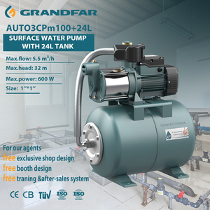 Estación de Bombeo de Agua Automática GRANDFAR 600W 5.5m³/h de Alta Presión 24L con Bomba Centrífuga Multicárdan OEM AUTO3CPm100K1 Versión K1 de Alta Gama - Product Image 1