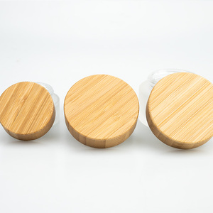 Vietnam 30g 50g 100g Vide Cosmétique Emballage Conteneur Bambou Cap Skincare Verre Givré Crème Pots Avec Couvercle - Product Image 5