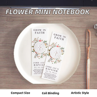 Cahier en papier créatif Mini A7 avec bobine portable de 100 feuilles avec couverture de fleurs fraîches simples et reliure en spirale