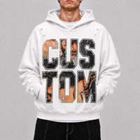 Hoodie Vintage Streetwear Heavyweight Custom DTG Print Bordir Logo Sablon 380GSM Katun Unisex Oversized MOQ Rendah