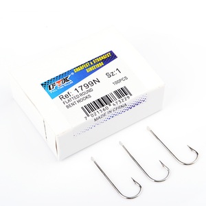 Móc Câu Cá Dẹt Cán Dài 100 Chiếc/Hộp Có Lưỡi Câu - Product Image 2