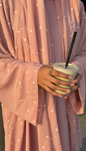 Cárdigan de chifón suave con logotipo personalizado y hiyab a juego, estilo Dubái, para usar como kimono o abaya. - Product Image 3
