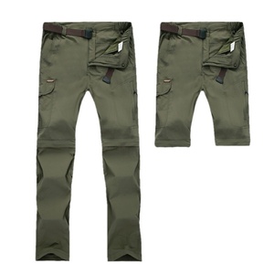 Pantalon de randonnée et de cyclisme unisexe OEM à séchage rapide en fibre chimique solide, deux sections détachables, printemps-été - Product Image 1