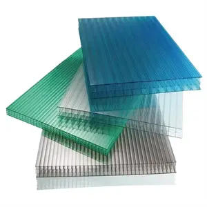 3mm 6mm 8mm 100% Polycarbonate vierge transparent Polycarbonate Twin Walls Hollow Sheet 5 wall - clear 25mm-feuilles de polycarbonate