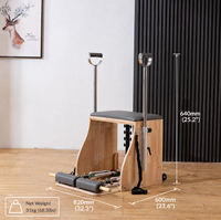 Chaise de Pilates en chêne, chaise Wunda pour studio à domicile, chaise d'exercice Pilates avec ressorts