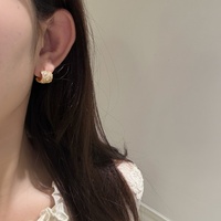 Boucles d'oreilles tendance pour femmes, nouveau design géométrique rond, zircone cubique, plaqué argent 925, clous en CZ pour bijoux de mariage