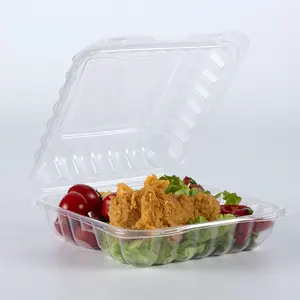 Deli-وجبة طعام بلاستيكية قابلة للوضع في المايكروويف ، وجبة غداء من نوع بينتو ، علب طعام من البلاستيك المفصلي في المطاعم ، صناديق للتوصيل ، علب طعام من البلاستيك ، مع مفصل للطعام ، صندوق قابل للتنقل